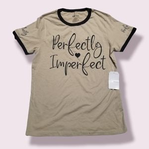 Perfectly Imperfect On Fire Graphic Short Sleeve Shirt Tan / Beige Large